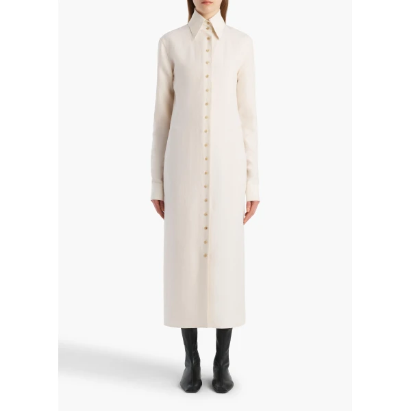 Khaite Ivanna Dress in Cream, view 2