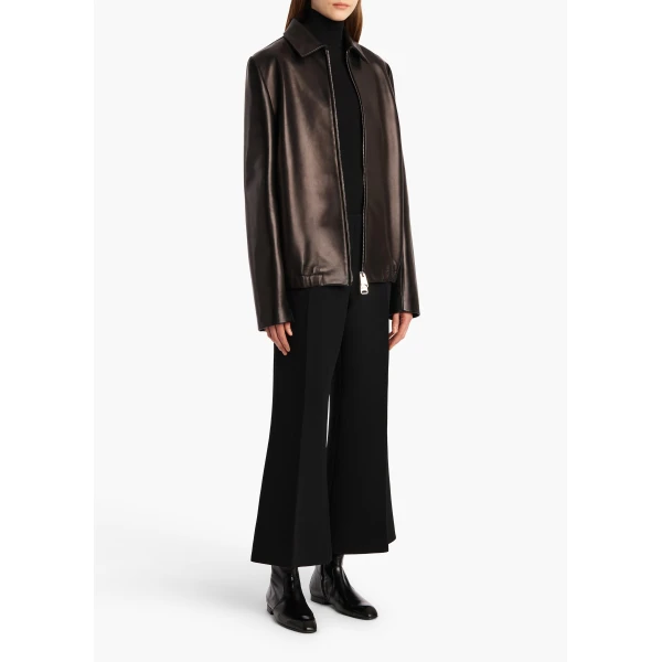 Khaite Jackson Jacket in Black Leather, view 2