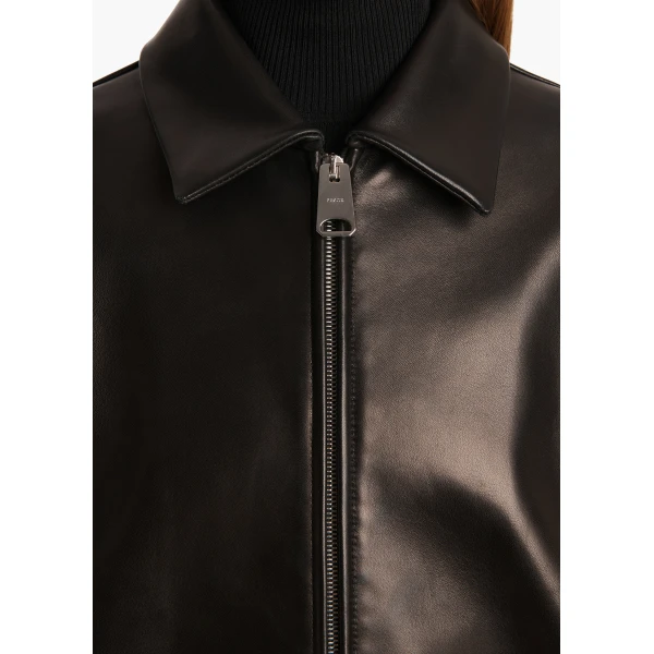 Khaite Jackson Jacket in Black Leather, view 5