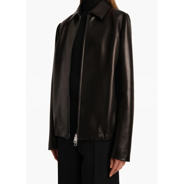 Khaite Jackson Jacket in Black Leather, view 6