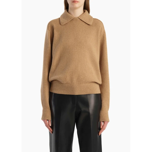 Khaite Jackson Sweater in Camel, view 3