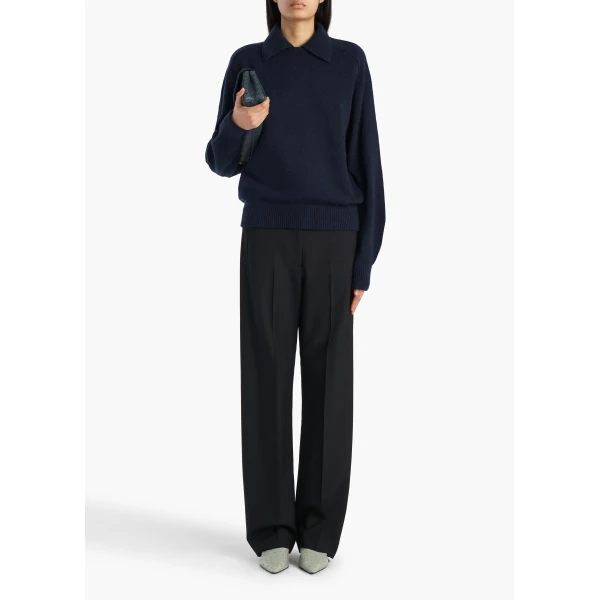 Khaite Jackson Sweater in Midnight Navy, view 2