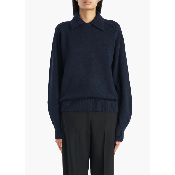 Khaite Jackson Sweater in Midnight Navy, view 3