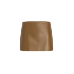 Khaite Jett Skirt in Dark Olive Leather