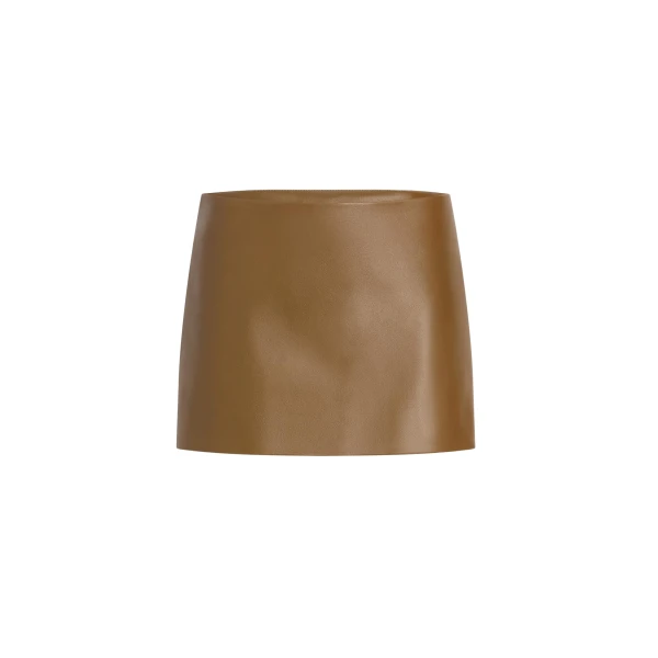 Khaite Jett Skirt in Dark Olive Leather