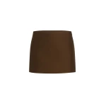 Khaite Jett Skirt in Dark Olive Wool Silk