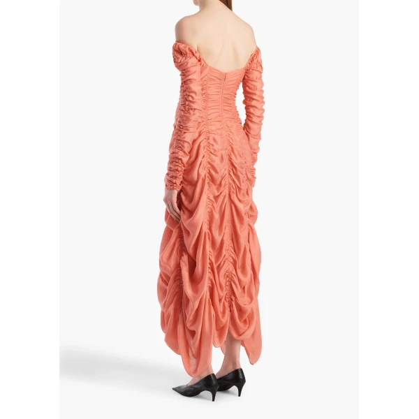 Khaite Judith Dress in Coral, view 3