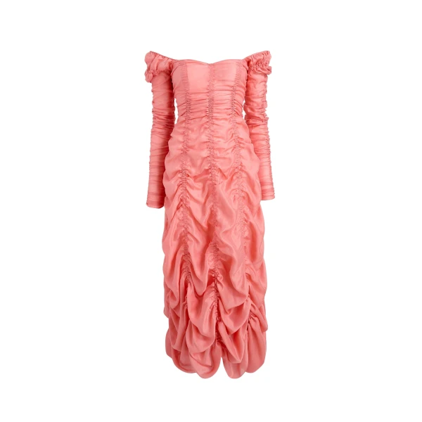 Khaite Judith Dress in Coral