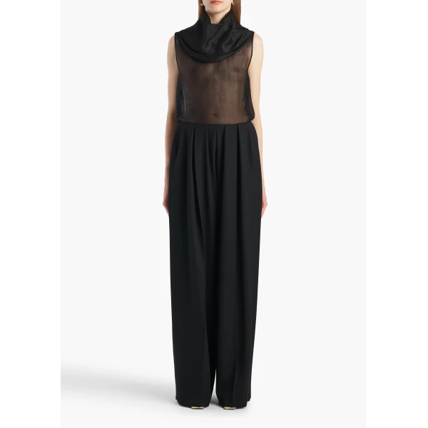 Khaite Kaia Pant in Black Wool, view 2