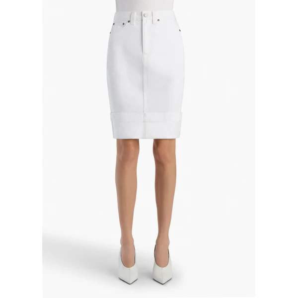 Khaite Kendra Skirt in White, view 3