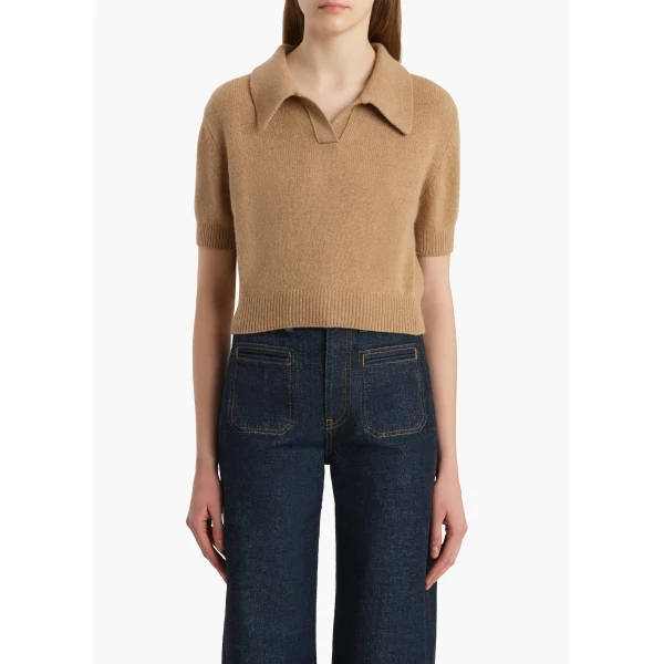 Khaite Leni Sweater in Camel, view 3