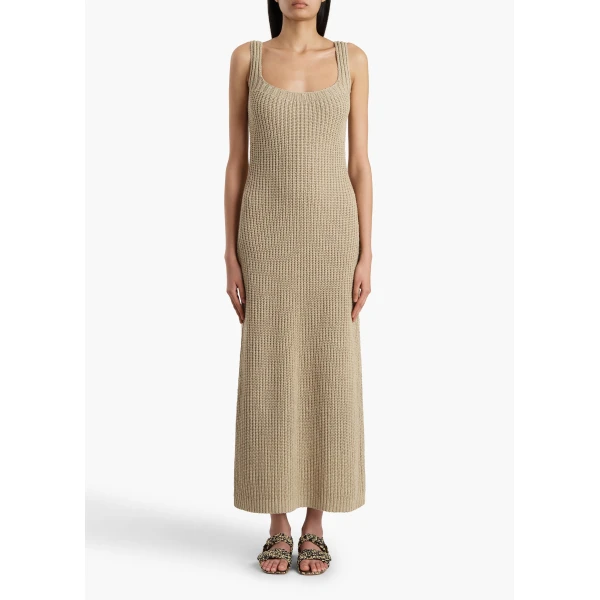 Khaite Lex Dress in Beige, view 3