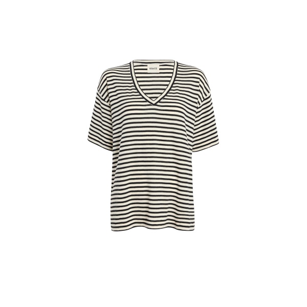 Khaite Linda T-Shirt in Black and Off White Top