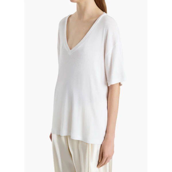 Khaite Linda T-Shirt in White Top, view 5