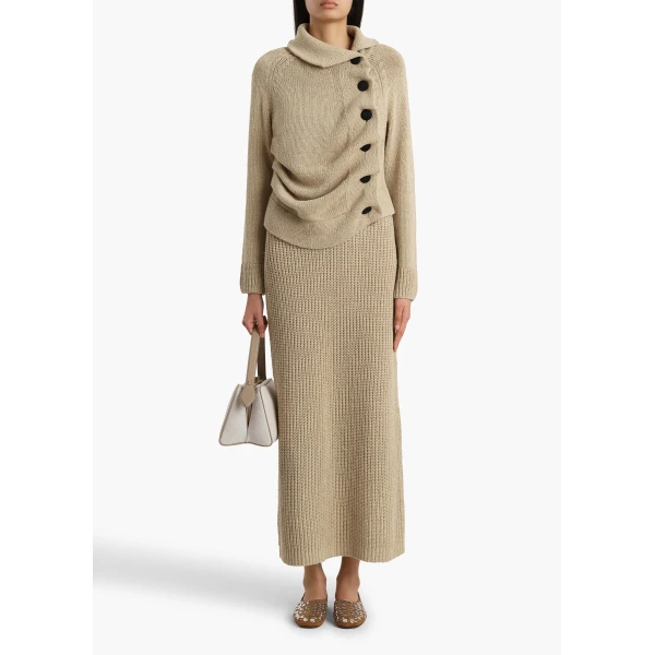 Khaite Lorrai Cardigan in Beige, view 2