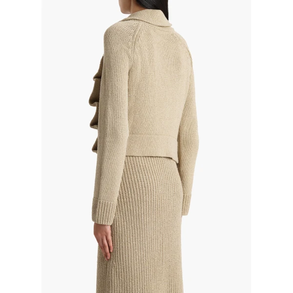 Khaite Lorrai Cardigan in Beige, view 4