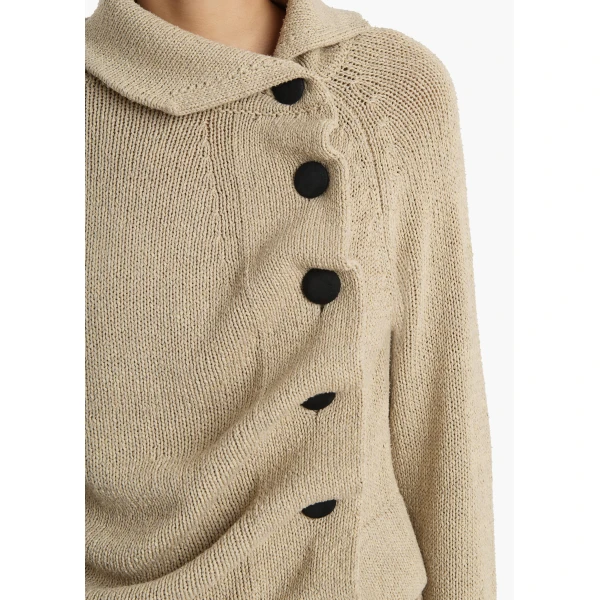 Khaite Lorrai Cardigan in Beige, view 5