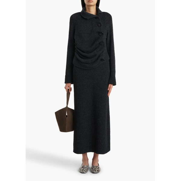 Khaite Lorrai Cardigan in Black, view 2