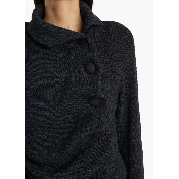 Khaite Lorrai Cardigan in Black, view 5
