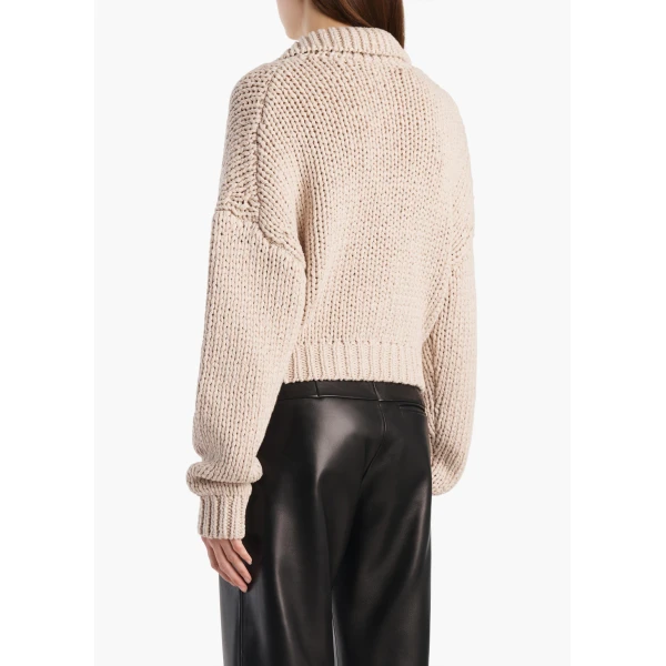 Khaite Lotta Cardigan in Parchment, view 4