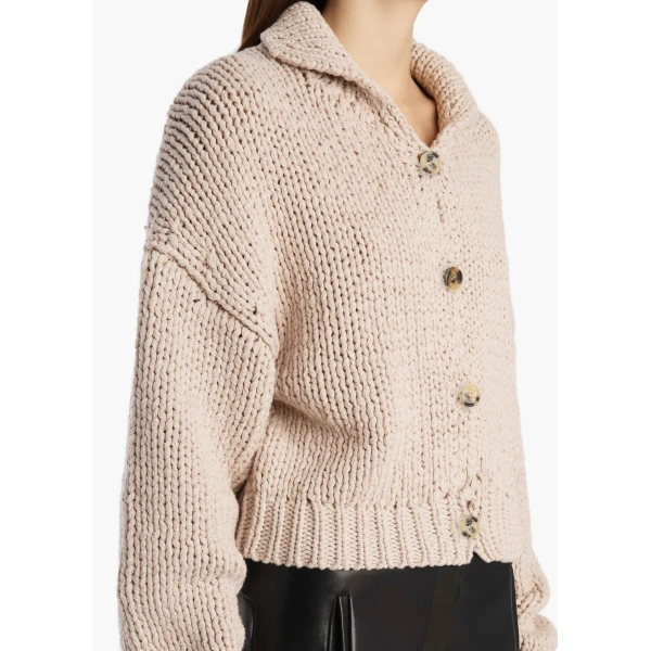Khaite Lotta Cardigan in Parchment, view 5