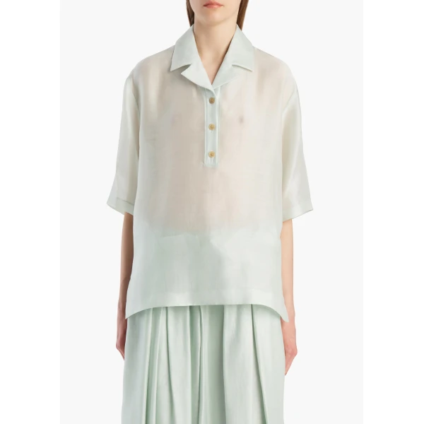 Khaite Loucin Top in Ice Green, view 3