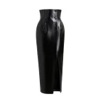 Khaite Luiza Skirt in Black Leather