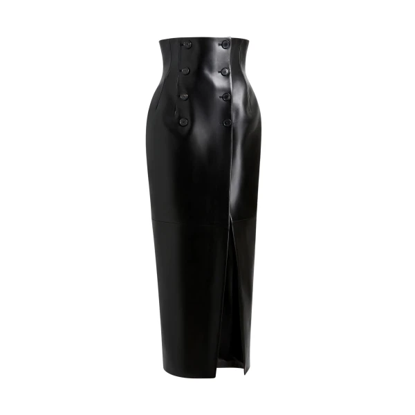 Luiza Skirt in Black Leather