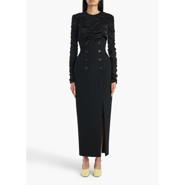 Khaite Luiza Skirt in Black, view 2