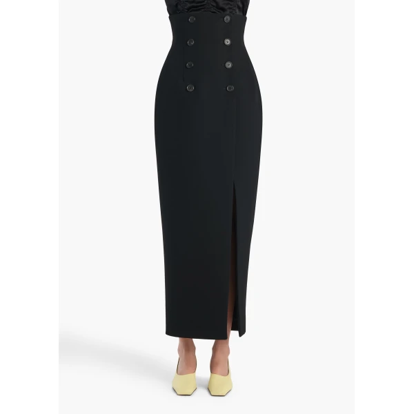 Khaite Luiza Skirt in Black, view 3