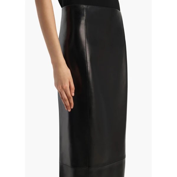Khaite Lyle Skirt in Black Leather, view 5