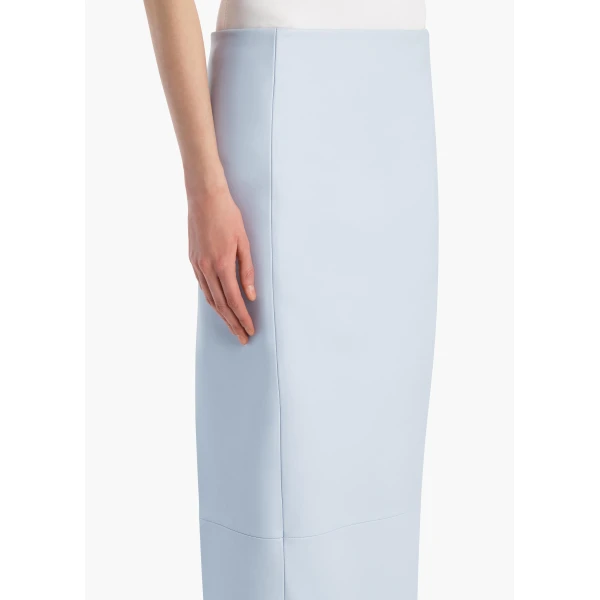 Khaite Lyle Skirt in Sky Blue Leather, view 5