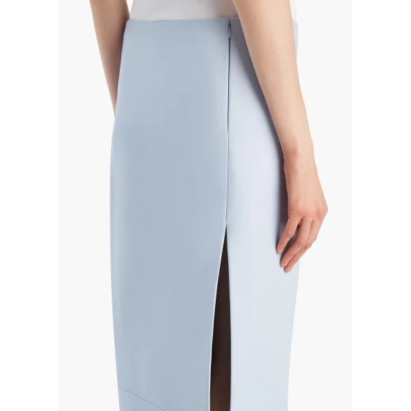 Khaite Lyle Skirt in Sky Blue Leather, view 6