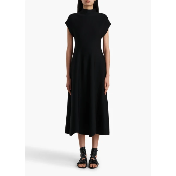 Khaite Lyra Dress in Black, view 3