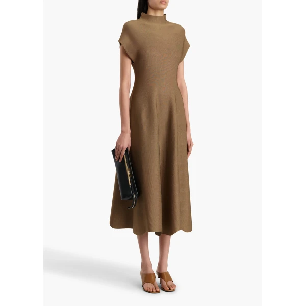 Khaite Lyra Dress in Carob, view 2