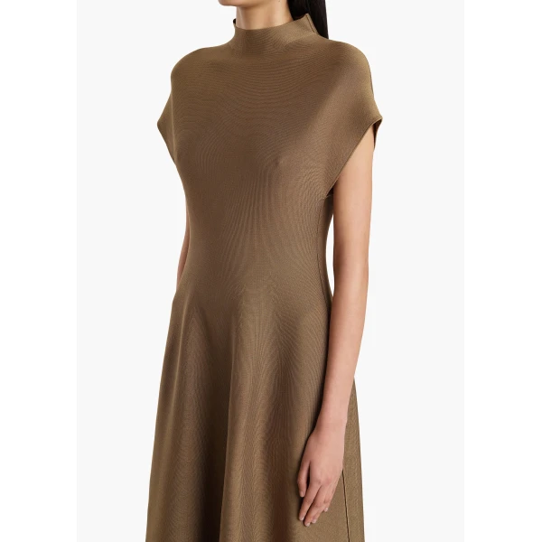 Khaite Lyra Dress in Carob, view 5