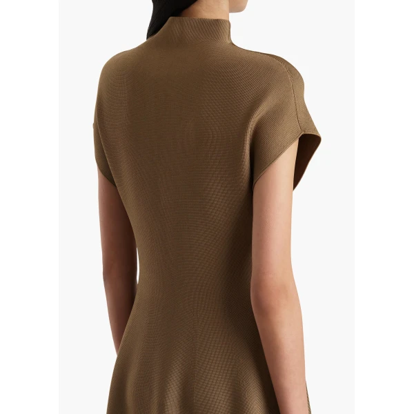 Khaite Lyra Dress in Carob, view 6