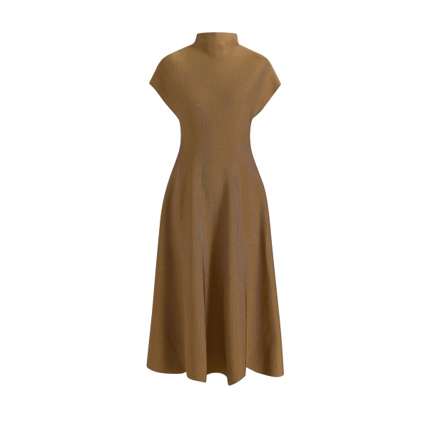 Khaite Lyra Dress in Carob