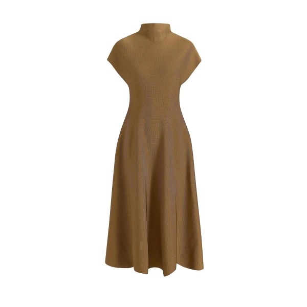 Khaite Lyra Dress in Carob