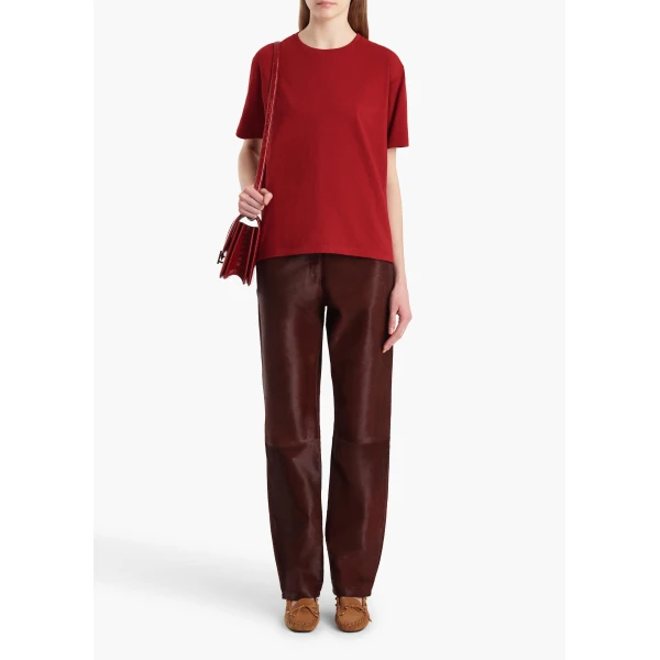 Khaite Mae T-Shirt in Crimson Top, view 2