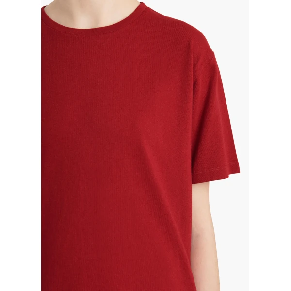 Khaite Mae T-Shirt in Crimson Top, view 5