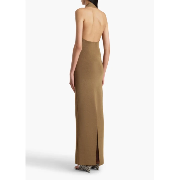 Khaite Mahi Dress in Carob, view 4