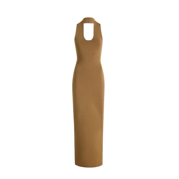 Khaite Mahi Dress in Carob