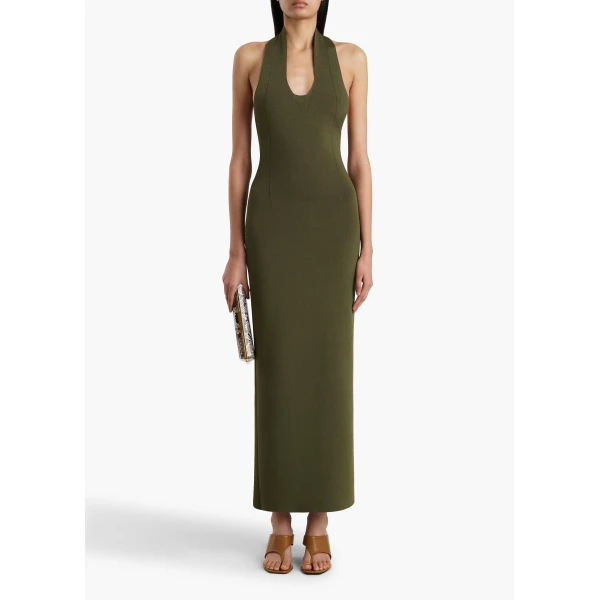 Khaite Mahi Dress in Olive, view 2