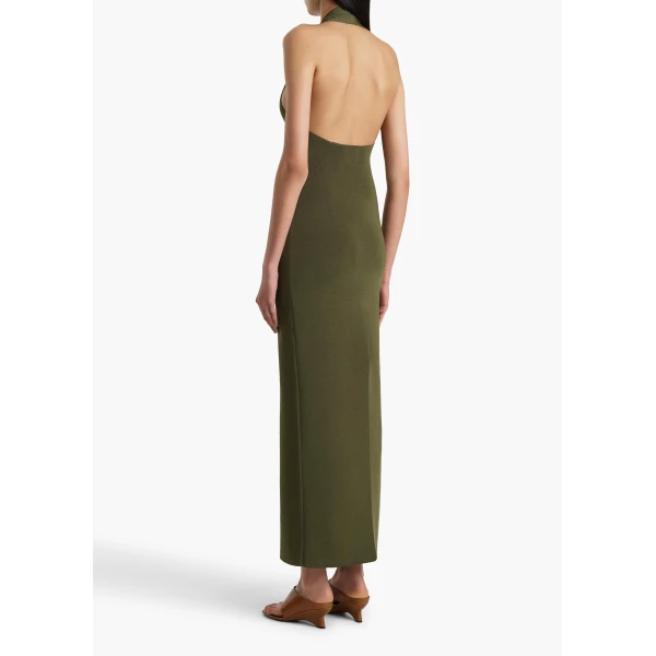 Khaite Mahi Dress in Olive, view 4