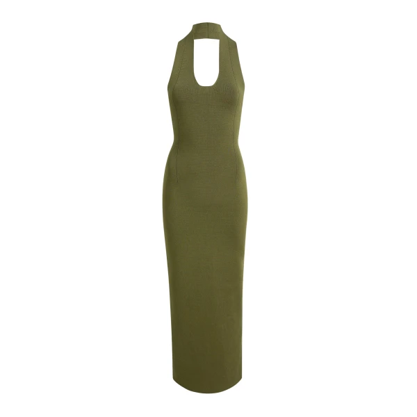 Khaite Mahi Dress in Olive