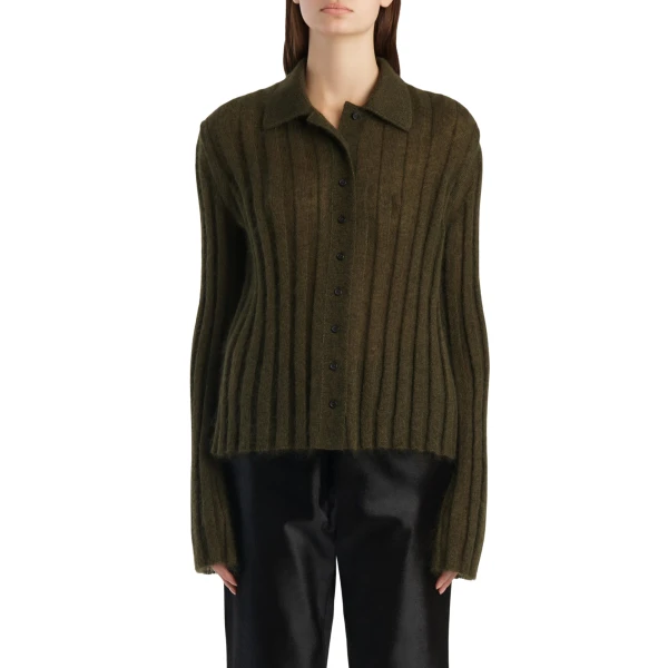 Khaite Meadow Sweater in Dark Olive, view 3