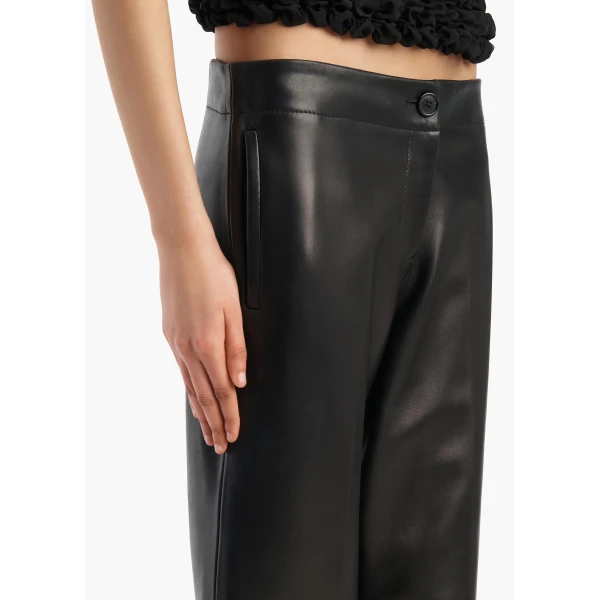 Khaite Mita Pant in Black Leather, view 5
