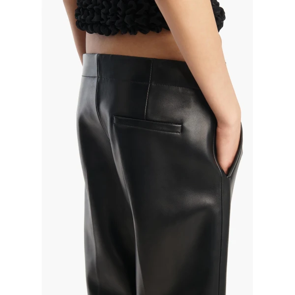 Khaite Mita Pant in Black Leather, view 6