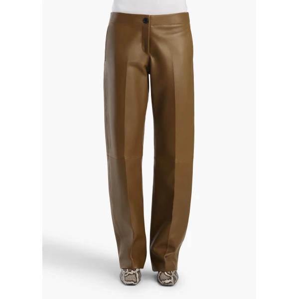 Khaite Mita Pant in Dark Olive, view 3